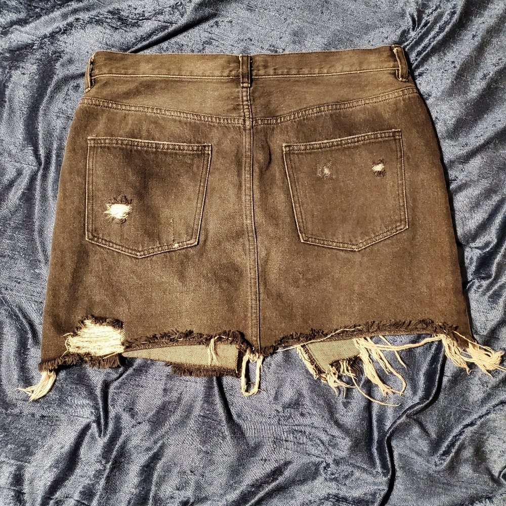 We The Free by Free People Distressed Denim Skirt - Picture 6 of 7